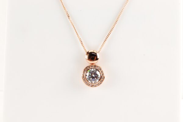 Schönes Collier in Sterlingsilber mit Rotgold vergoldet – Bild 4