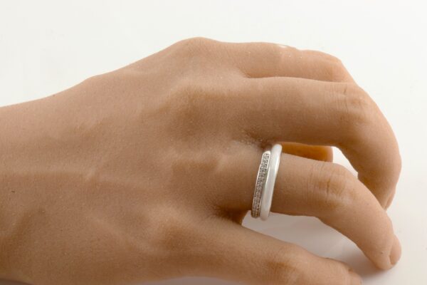Ring in Sterlingsilber mit Perlmutt und Zirkonia – Bild 3
