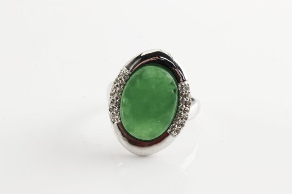 Ring in Sterlingsilber mit grüner Jade – Bild 2