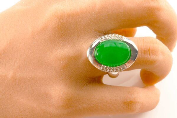 Ring in Sterlingsilber mit grüner Jade – Bild 4