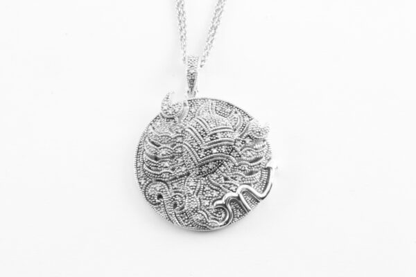 ausgefallener Anhänger mit Diamanten  und Kette – Bild 2