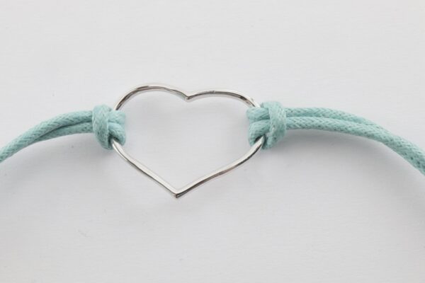 modernes Armband Silber mit Lederband – Bild 2
