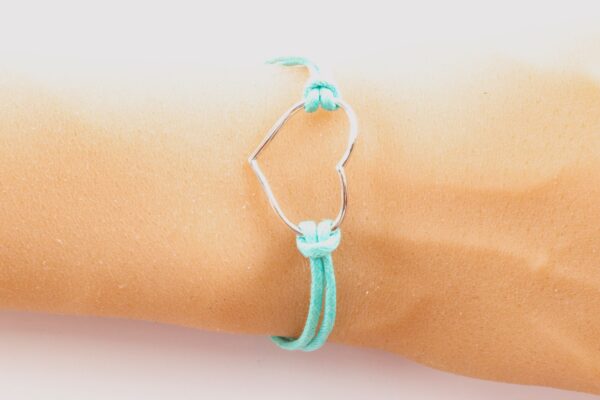 modernes Armband Silber mit Lederband – Bild 5