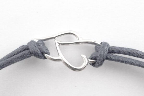 Armband in Sterlingsilber mit Stoffband