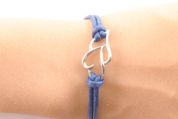 Armband in Sterlingsilber mit Stoffband – Bild 5