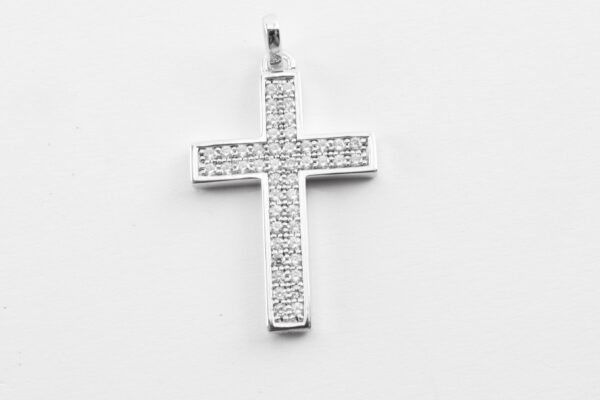 Kreuz in Sterlingsilber rhodiniert