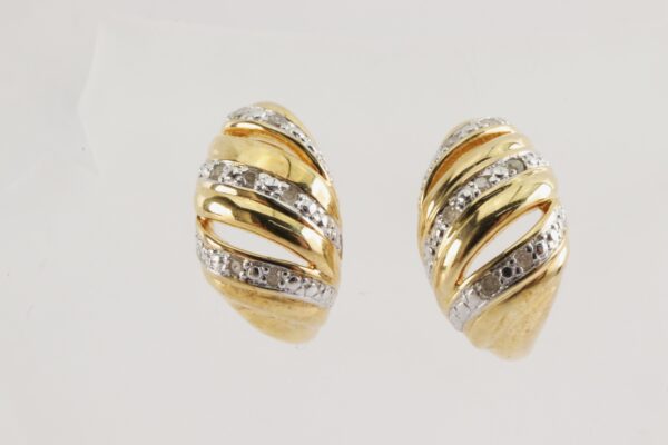 Ohrstecker in Sterlingsilber vergoldet mit 14 Diamanten