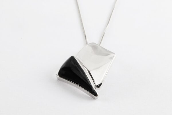 Collier in Sterlingsilber rhodiniert mit Achat – Bild 5