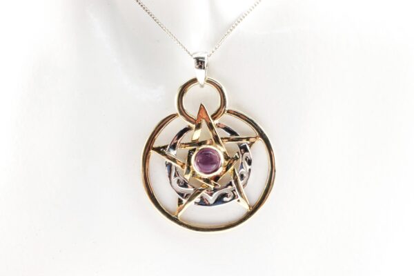 Collier in Sterlingsilber z.T. vergoldet mit Amethyst – Bild 3