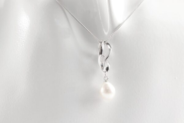 Collier in Sterlingsilber rhodiniert mit SWZ - Perle – Bild 4