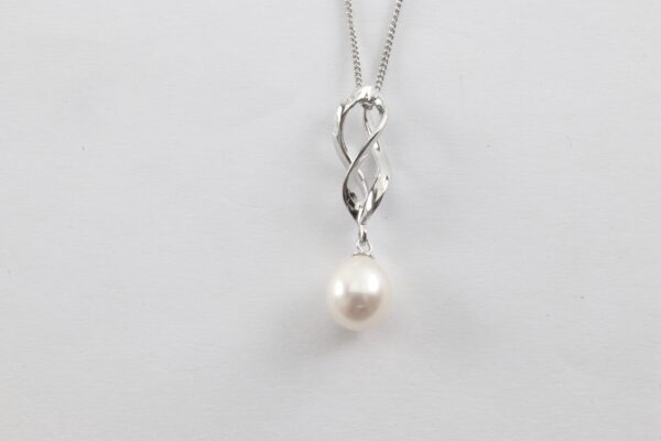 Collier in Sterlingsilber rhodiniert mit SWZ - Perle – Bild 5