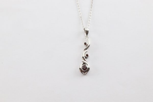 Collier mit Granat in Sterlingsilber – Bild 3