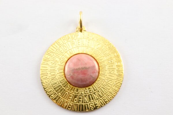 Anhänger in Sterlingsilber vergoldet mit Rhodonit