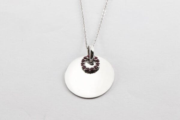 Collier in Sterlingsilber rhodiniert mit Rubinen – Bild 2