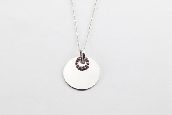 Collier in Sterlingsilber rhodiniert mit Rubinen – Bild 3