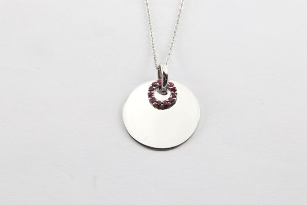 Collier in Sterlingsilber rhodiniert mit Rubinen – Bild 4