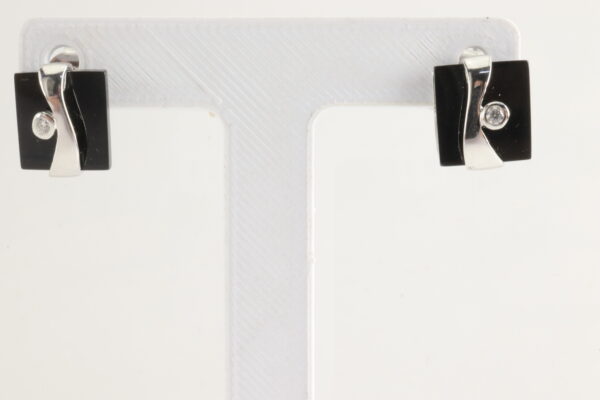 Ohrstecker in Sterlingsilber mit Onyx – Bild 2