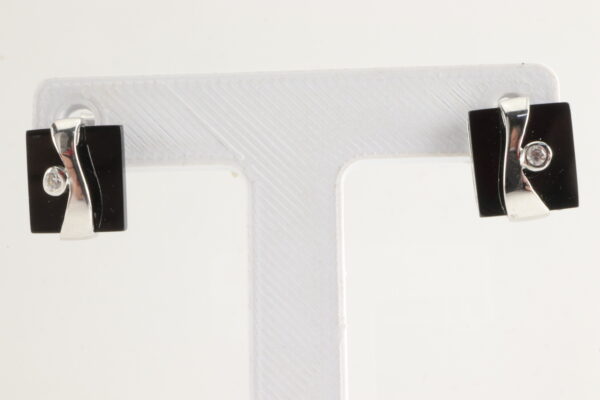 Ohrstecker in Sterlingsilber mit Onyx – Bild 3