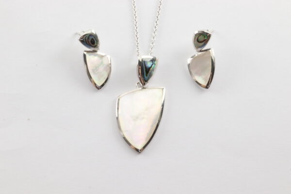 Schmuckset in Sterlingsilber mit Perlmutt – Bild 2