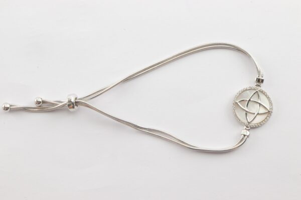 Armband in Sterlingsilber mit Perlmutt und Zirkonia – Bild 4