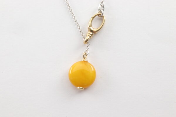 Collier in Sterlingsilber mit Bernstein – Bild 2