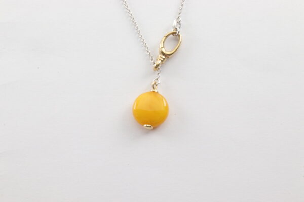 Collier in Sterlingsilber mit Bernstein – Bild 3