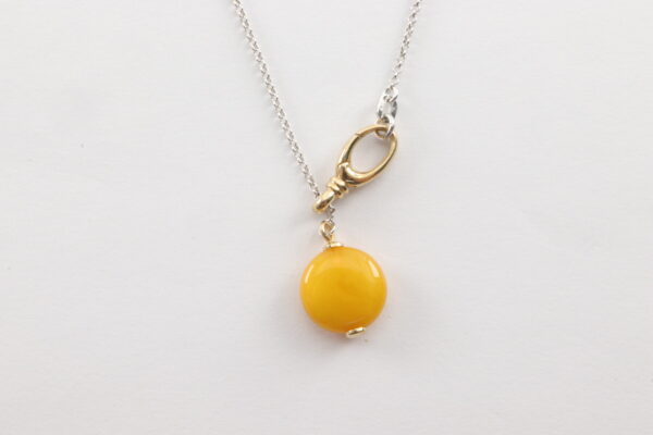 Collier in Sterlingsilber mit Bernstein