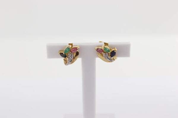 Ohrstecker in Gelbgold mit echten Steinen – Bild 4
