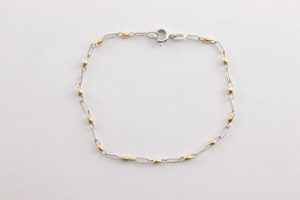 sehr feines Armband in Weißgold und Gelbgold