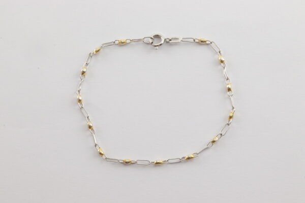 sehr feines Armband in Weißgold und Gelbgold – Bild 3