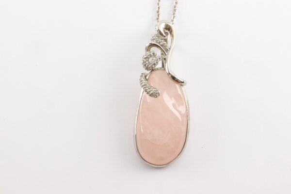 Collier in Sterlingsilber mit Rosenquarz – Bild 2