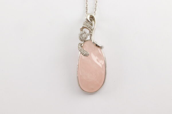Collier in Sterlingsilber mit Rosenquarz – Bild 5