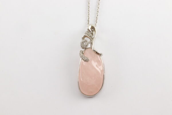 Collier in Sterlingsilber mit Rosenquarz – Bild 6
