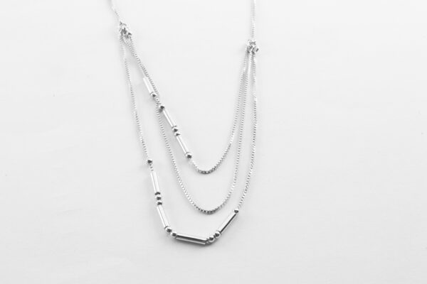 feines Collier in Sterlingsilber rhodiniert – Bild 2