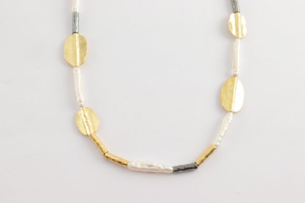 feines Collier in Sterlingssilber z.T. vergoldet