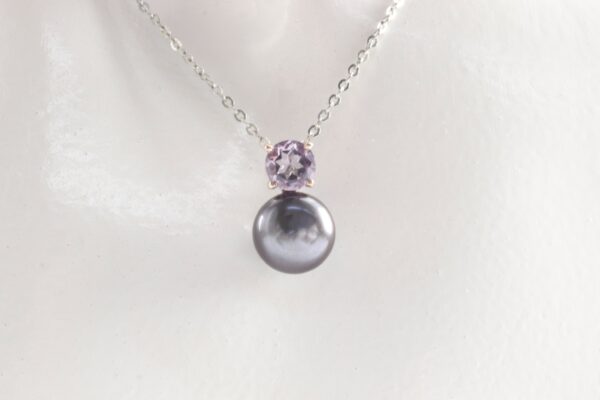 Schmuckset in Sterlingsilber mit Tahitiperle z.T. vergoldet – Bild 4