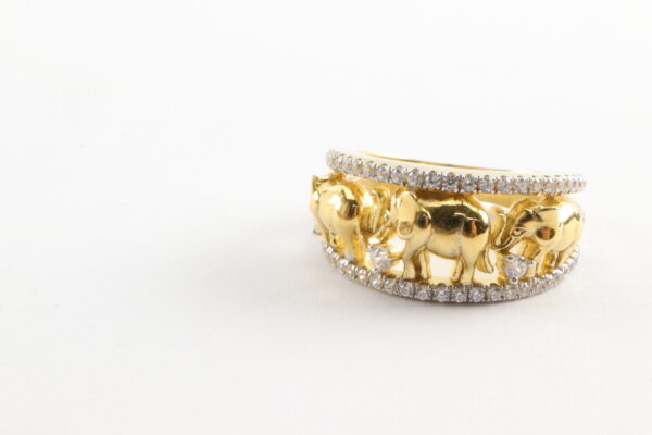 Ring mit Elefanten und Zirkonia in Sterlingsilber – Bild 3