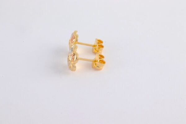feine Ohrstecker in Gelbgold mit Bi-Color – Bild 2