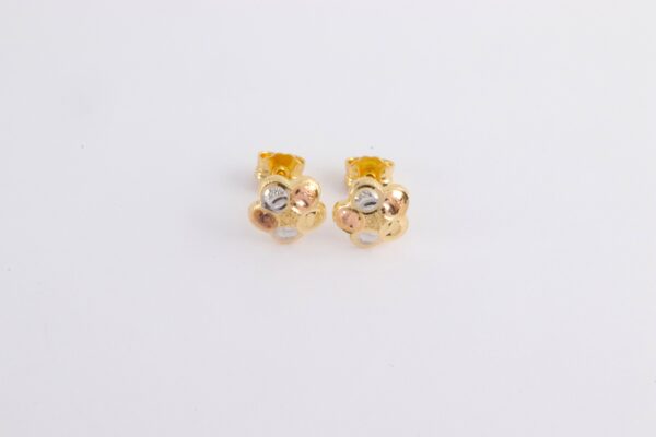 feine Ohrstecker in Gelbgold mit Bi-Color – Bild 3