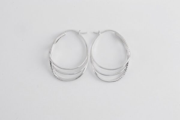 Creolen Oval in Sterlingsilber rhodiniert