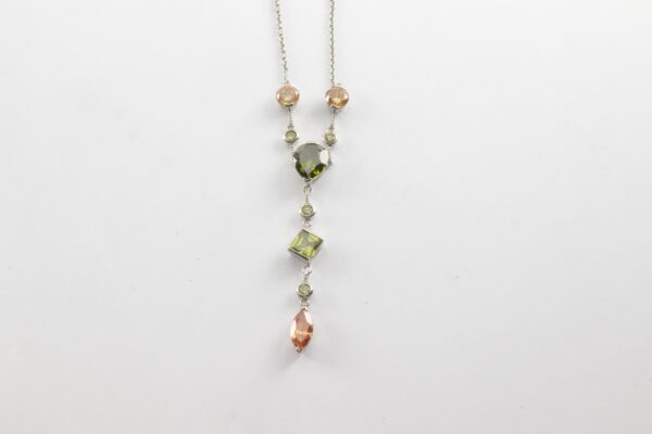 Collier in Sterlingsilber mit synth. Color-Steinen – Bild 6