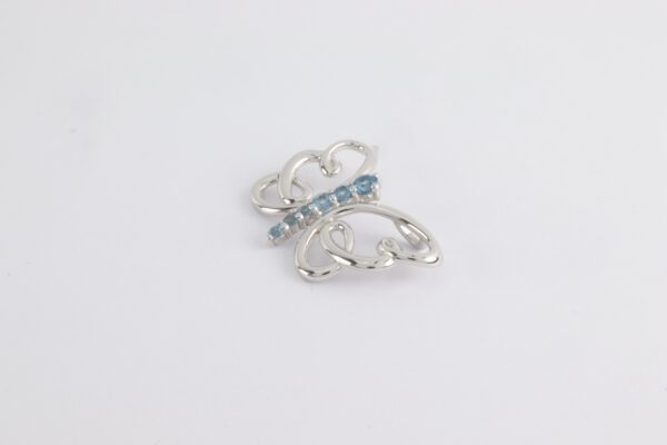 sehr schöner Schmetterling in Sterlingsilber mit Aquamarin – Bild 2