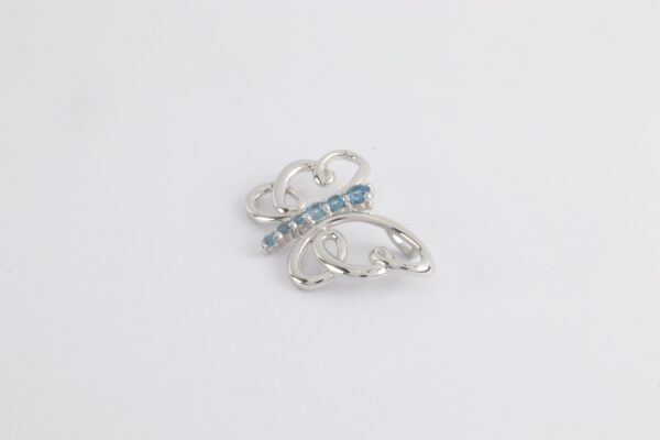 sehr schöner Schmetterling in Sterlingsilber mit Aquamarin – Bild 3