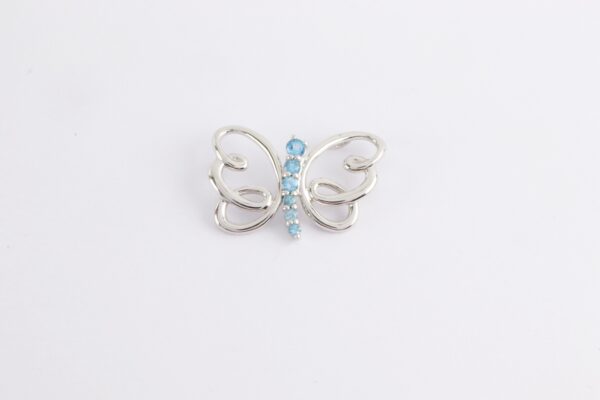 sehr schöner Schmetterling in Sterlingsilber mit Aquamarin