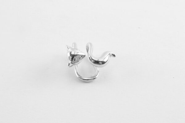 Ohrspange oder auch als Nasenspange in Sterlingsilber mit Diamant – Bild 2