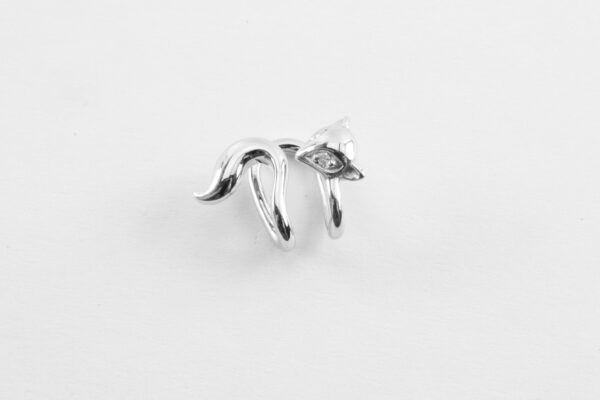 Ohrspange oder auch als Nasenspange in Sterlingsilber mit Diamant – Bild 3