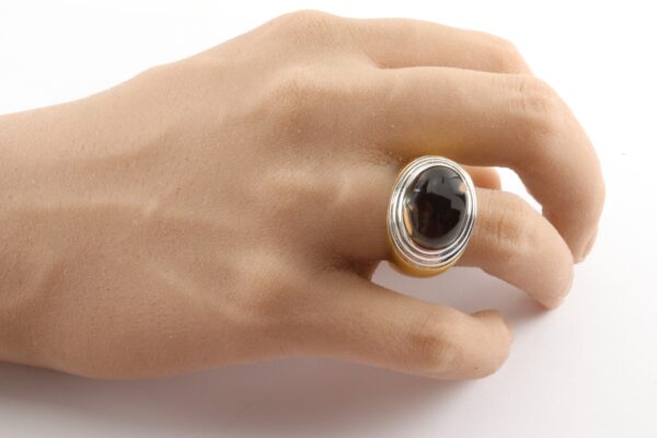 Ring in Sterlingsilber z.T. vergoldet mit Rauchquarz – Bild 3