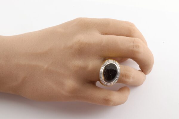 Ring in Sterlingsilber z.T. vergoldet mit Rauchquarz – Bild 4