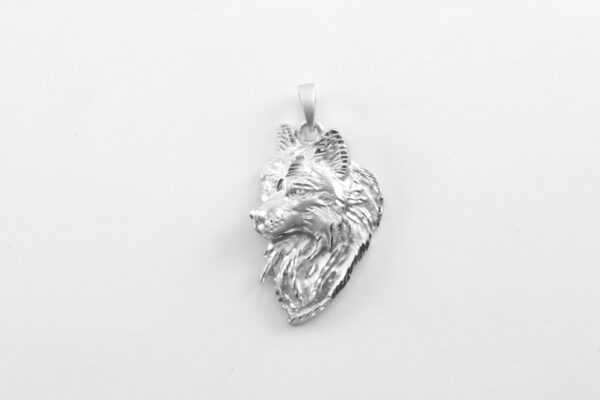 Anhänger Wolf in Sterlingsilber mattiert – Bild 2