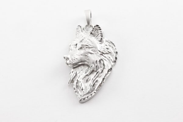 Anhänger Wolf in Sterlingsilber mattiert – Bild 3